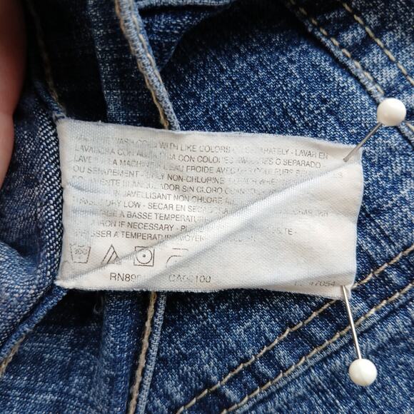 Gloria Vanderbilt Denim Capri Pants size 14 dark grey blue patch pockets jeans - Picture 7 of 14